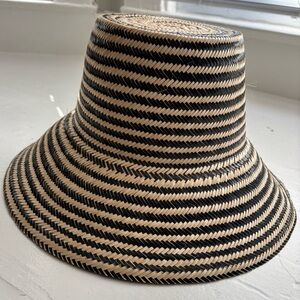 Teresa Foglia Straw Hat - Striped - LIKE NEW Janessa Leon style